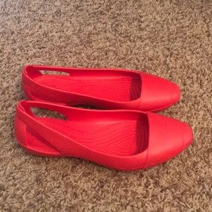 Red Ionic Comfort CROCS size 7